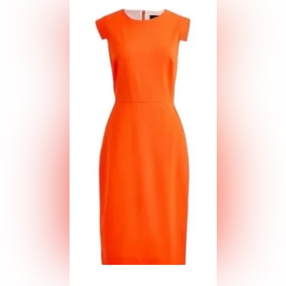 J Crew Resume Dress - size 8Tall- Orange - Italian Stretch Wool Tollegno 1900
